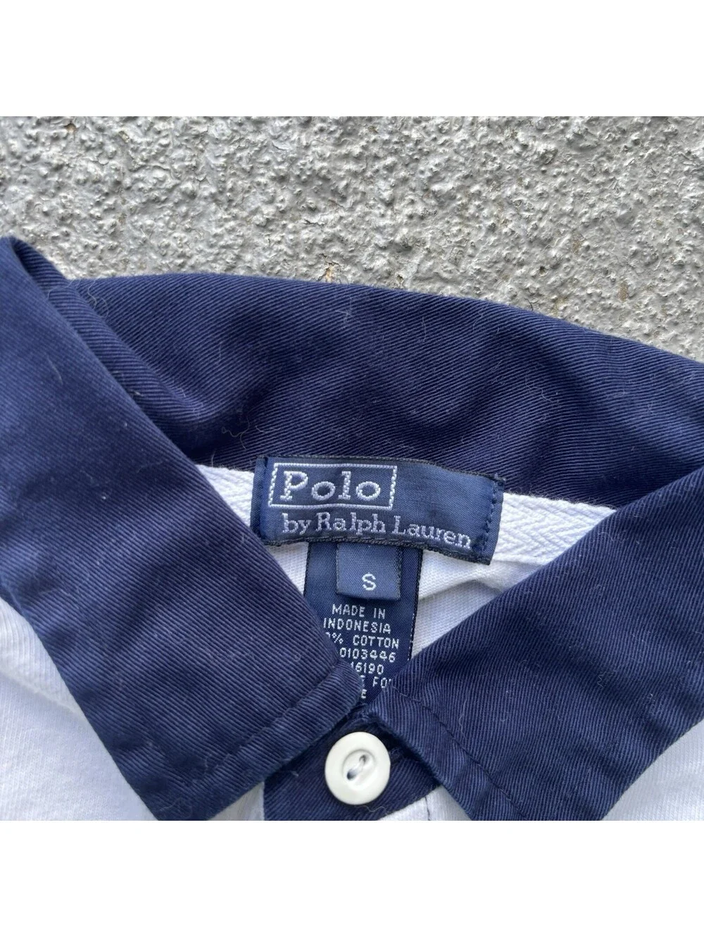 Vintage 90s Polo By Ralph Lauren Rugby Long Sleeve Shirt Small Green & Navy Blue